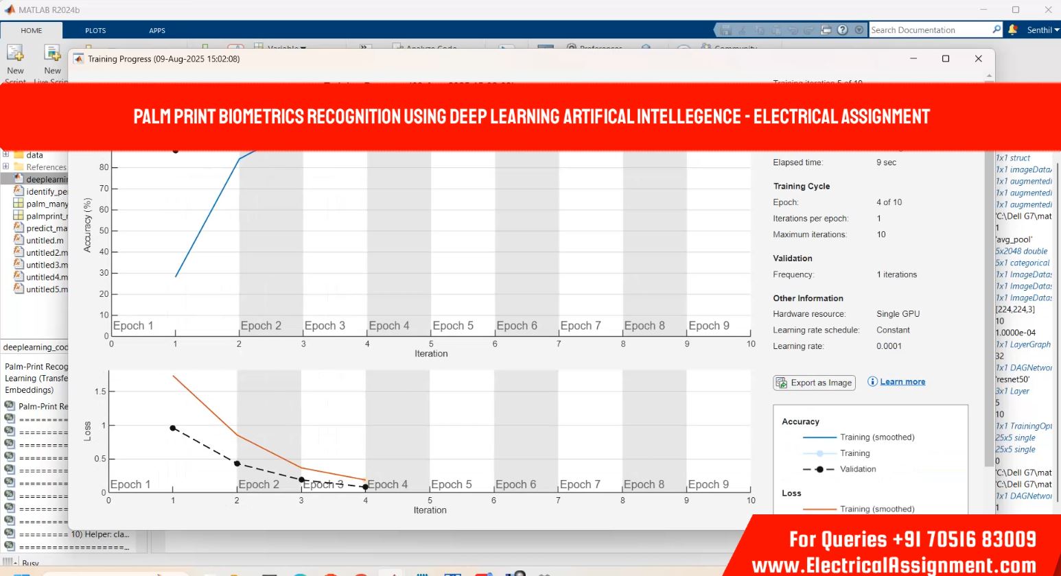Palm print biometrics recognition using deep learning artifical intellegence - Electrical Assignment screenshot 1